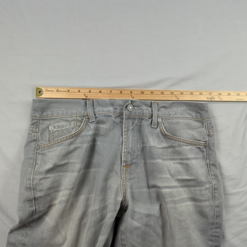 7 for all Mankind Jeans Mens 33x33 Gray Standard Straight Relaxed Casual Faded‎ - Picture 7 of 15